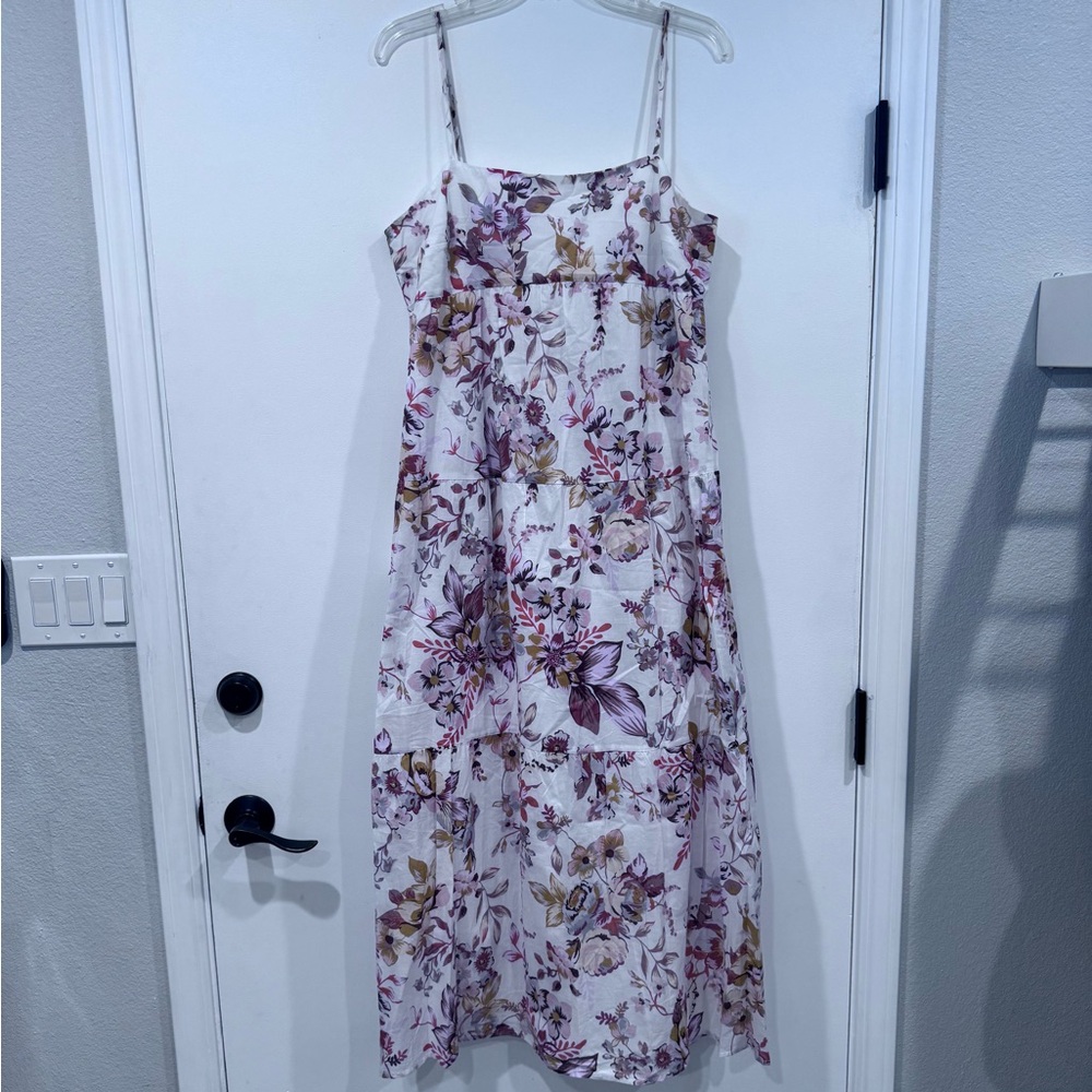 BARDOT Womens Floral Zippered  Spaghetti Strap Square Neck Maxi A-Line Dress